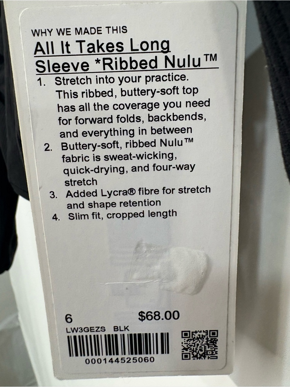 lululemon All it takes Long Sleeve *Ribbed black - Picture 4 of 4